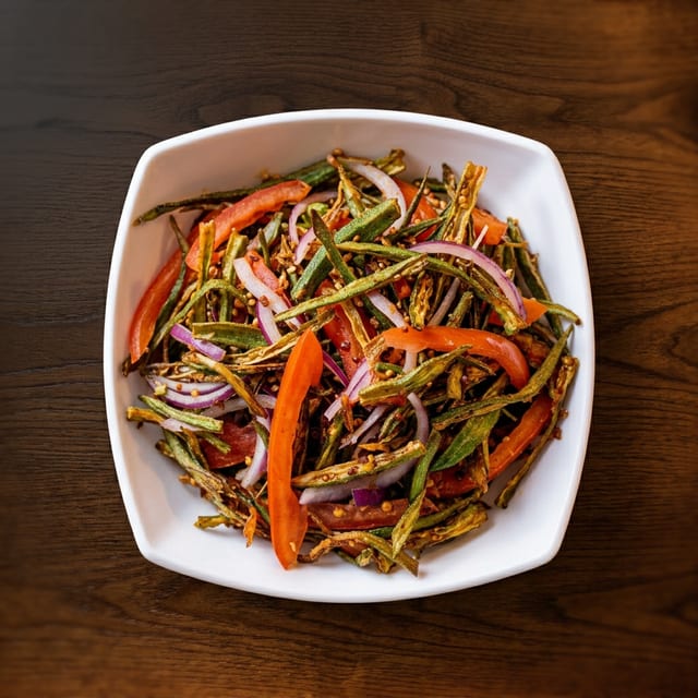 Crispy Okra Salad (V, GF).